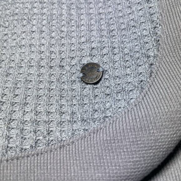 L.L. Bean Signature Brushed Back Waffle Boatneck Sweater Light Gray Size Medium - Picture 7 of 11